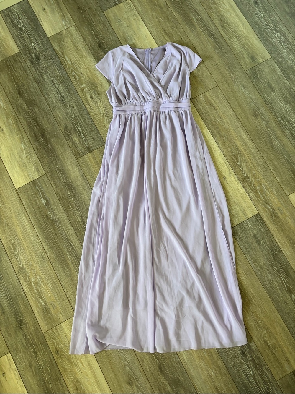 Formal Lavender Cap-Sleeve Maxi Dress - Picture 3 of 5